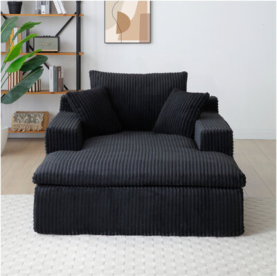 Latitude Run 64''X46'' Chaise Lounge Chair Indoor, Oversized Upholstered Sofa Bed, Sleeper Couch Reading Chairs Fluffy Plush Faux Fur Cloud Sofas Couches For Livin