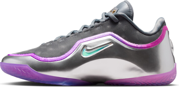 grey and purple basketball shoes