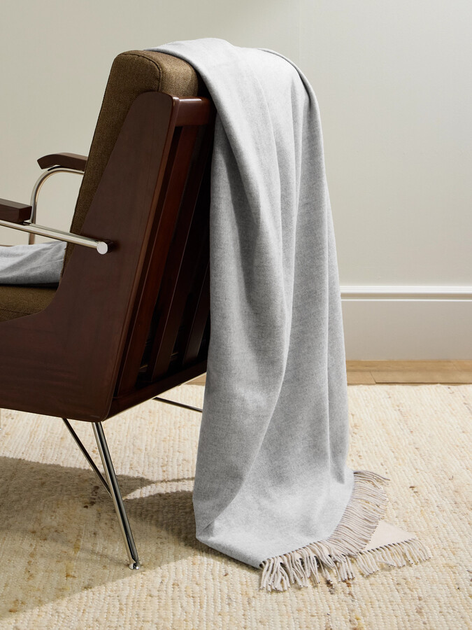 Fringed Cashmere and Silk-Blend Throw