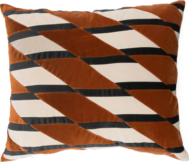 CHRISTINA LUNDSTEEN Layla geometric-print velvet cushion (50cm x 60cm)