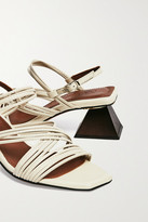Thumbnail for your product : Souliers Martinez Penelope 55 Leather Slingback Sandals - Off-white