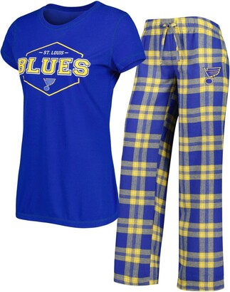 Concepts Sport Women's Blue, Gold St. Louis Blues Badge T-shirt and Pants  Sleep Set