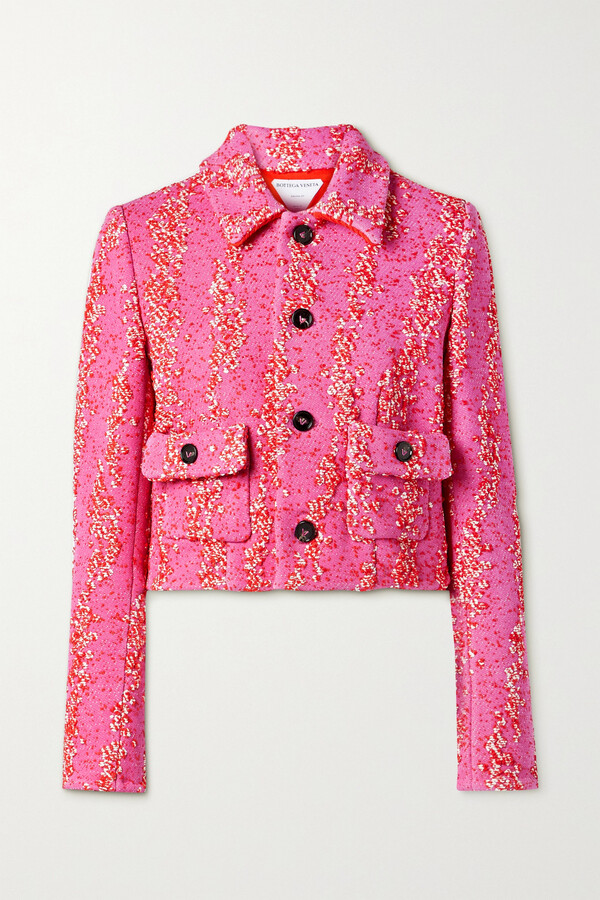 pink boucle jacket uk