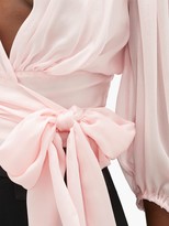 Thumbnail for your product : Alexandre Vauthier V-neck Silk-charmeuse Wrap Blouse - Light Pink