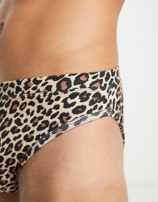 ASOS DESIGN swim briefs in leopard print - ShopStyle