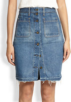 Thumbnail for your product : Rag and Bone 3856 rag & bone/JEAN Button-Front Denim Skirt