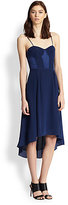 Thumbnail for your product : Elizabeth and James Morgan Satin-Paneled Hi-Lo Dress