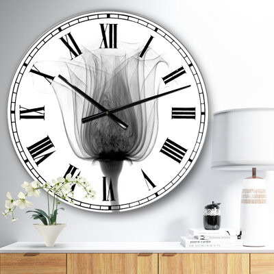 East Urban Home Rose ,Noma X-Ray - Oversized Cottage Wall Clock