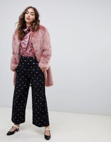 Thumbnail for your product : Lost Ink wide leg trousers in spot print