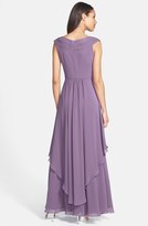 Thumbnail for your product : Eliza J Embellished Shirred Chiffon Gown