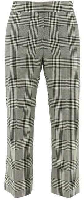 black and white check trousers womens