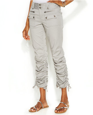 INC International Concepts Straight Ruched-Cuff Cargo Pants