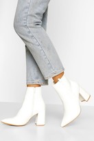 Thumbnail for your product : boohoo Wide Fit Pointed Block Heel Shoe Boots