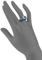Thumbnail for your product : Konstantino Hermione Blue Topaz, 18K Yellow Gold & Sterling Silver Dotted Rectangular Ring