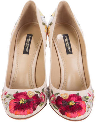 Dolce & Gabbana 2015 Embroidered Floral Pumps