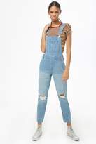 Thumbnail for your product : Forever 21 Distressed-Knee Denim Overalls