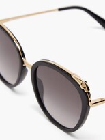 Thumbnail for your product : Cartier Panthère De Cat-eye Acetate Sunglasses - Black