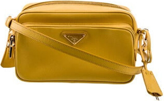 PRADA: bag in nappa leather - Yellow  Prada shoulder bag 1BC165 2DX8  online at