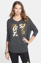 Thumbnail for your product : Boy Meets Girl Cheetah Foil Logo Dolman Sleeve Tee (Juniors)