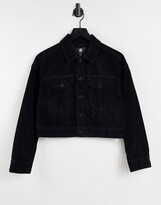 Thumbnail for your product : G Star G-Star cropped cord denim jacket in black