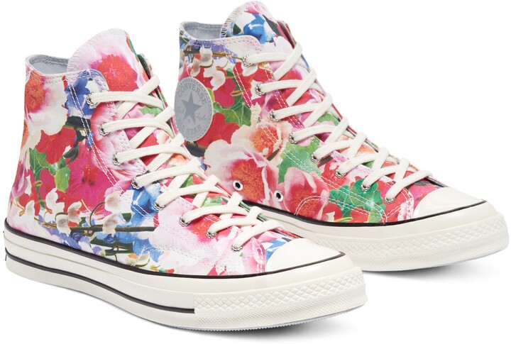 pink and white high tops