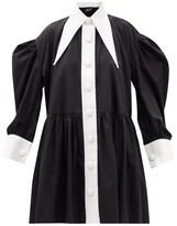 Thumbnail for your product : ELZINGA Exaggerated-collar Silk Babydoll Dress - Black