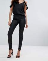 Thumbnail for your product : Warehouse Leather Look Skinny Cut Jeans