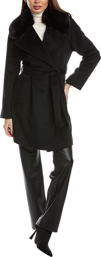 Via Spiga Wool-Blend Wrap Coat