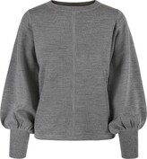 Thumbnail for your product : Tirillm "Alison" Merino Wool Sweater With Puffed Sleeves - Grey Melange