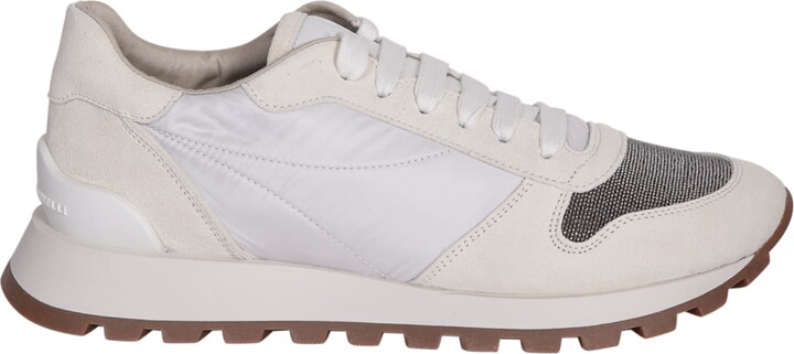 Brunello Cucinelli Lace Velour Sneakers
