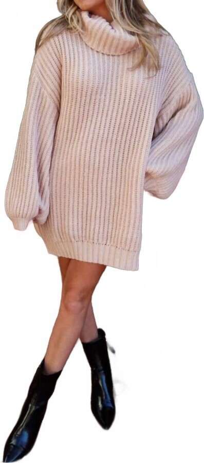 PROMESA Cozy Intentions Sweater Mini Dress In Cream
