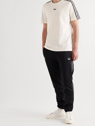 adidas SPRT Logo-Embroidered Striped Cotton-Jersey T-Shirt - Men - White - XXL