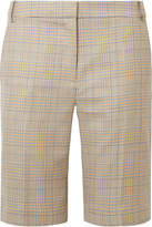 Tibi - Cooper Prince Of Wales Checked Wool And Silk-blend Shorts - Gray