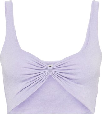 Wednesday's Girl tie strap ruched bust cami crop top in spring