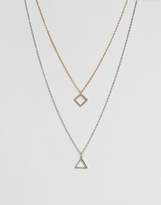 Thumbnail for your product : ASOS Ditsy Layered Neckchains In Mixed Metals