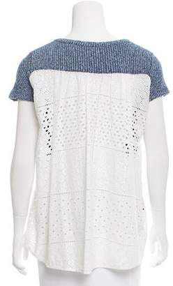 Thakoon Embroidered Rib Knit Top