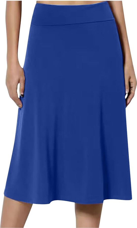 SOFIA'S CHOICE Women's Button Front A-Line High Waist Flared Swing