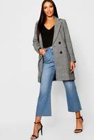 Thumbnail for your product : boohoo Check Double Breasted Wool Look Coat