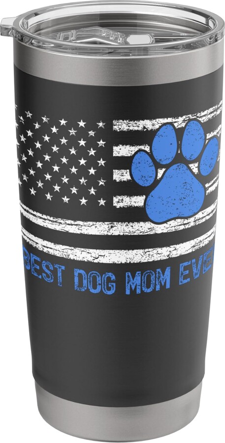 Best Dog Mom USA Patriotic Mothers Day Best Dog Mom Ever USA Flag Patriotic Dog Mom Mothers Day Stainless Steel Insulated Tumbler