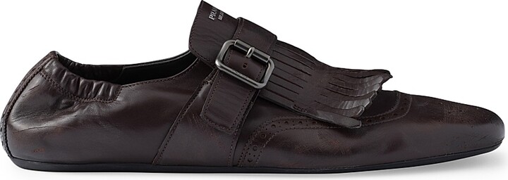 【Lovelyveg】PRADA Leather Strap Shoes Lovelyveg】PRADA Leather Strap Shoes Prada Brushed leather