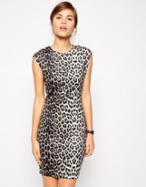 Thumbnail for your product : ASOS Body-Conscious Scuba Dress in Animal Print