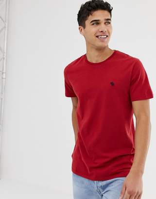 Abercrombie & Fitch moose icon logo crew neck t-shirt in red