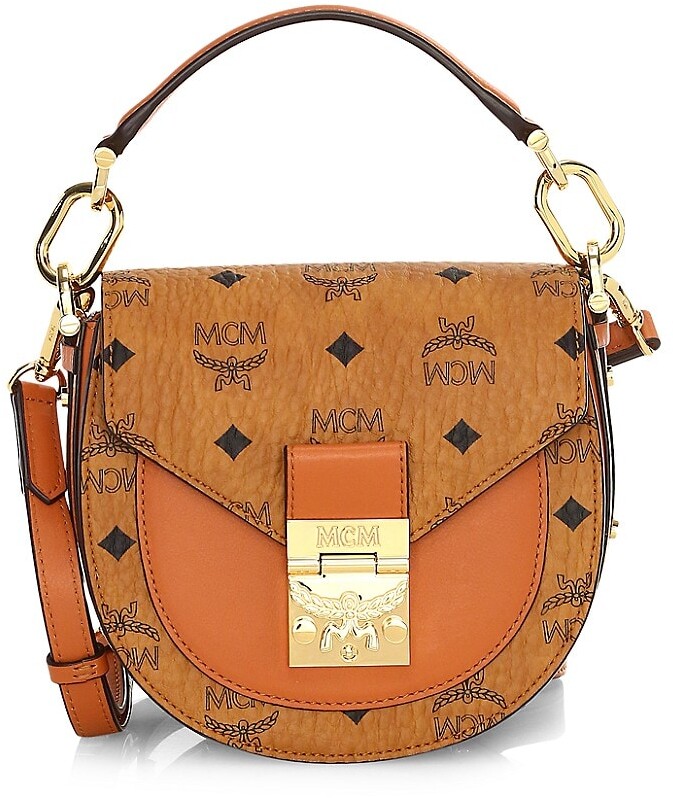 Vintage MCM Patricia Cognac Shoulder Bag in Brown Monogram Logo Crossbody  Messenger