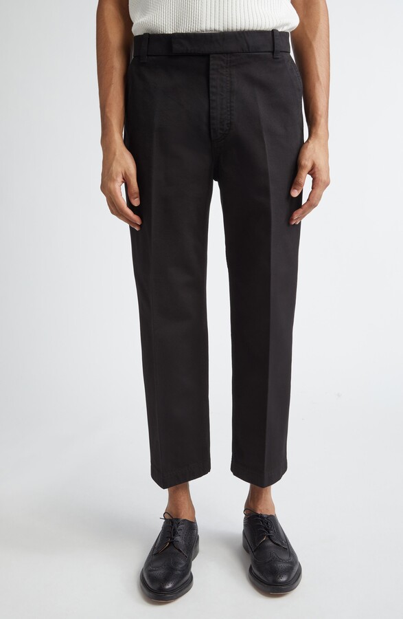 Thom Browne Cotton Twill Crop Chinos