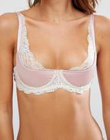 Thumbnail for your product : ASOS Valerie Satin Moulded Half Cup Bra With Lace