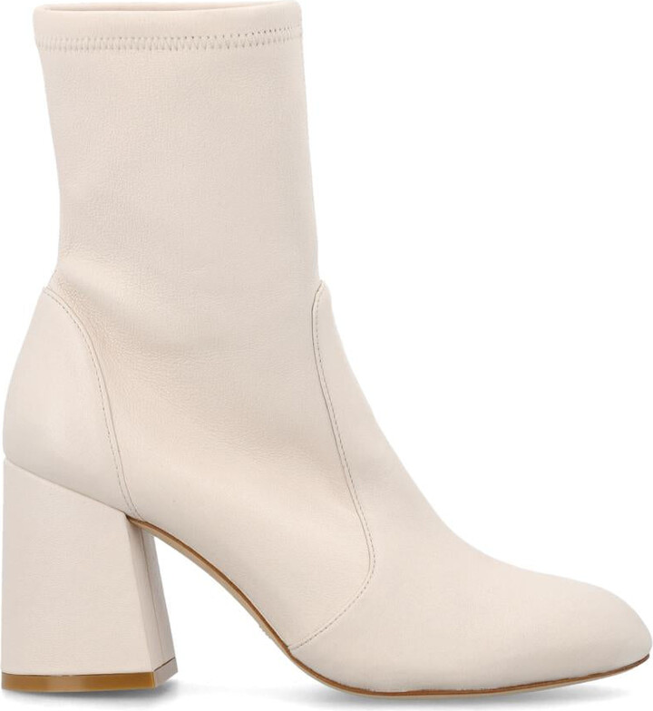 Flared Block Heel High Ankle Boots