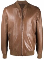 Thumbnail for your product : Salvatore Santoro Zip-Up Leather Bomber Jacket