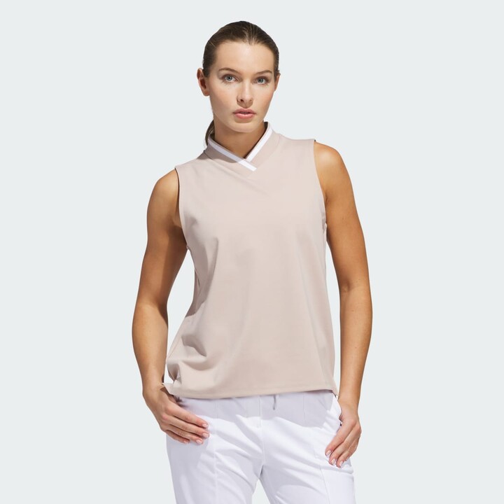 adidas Go-To Sleeveless Polo Shirt Wonder Taupe S Womens