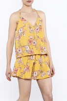 Thumbnail for your product : En Creme Floral Spaghetti Strap Top