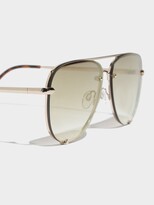 Thumbnail for your product : Quay Mini High Key Brown Lenses Sunglasses in Gold